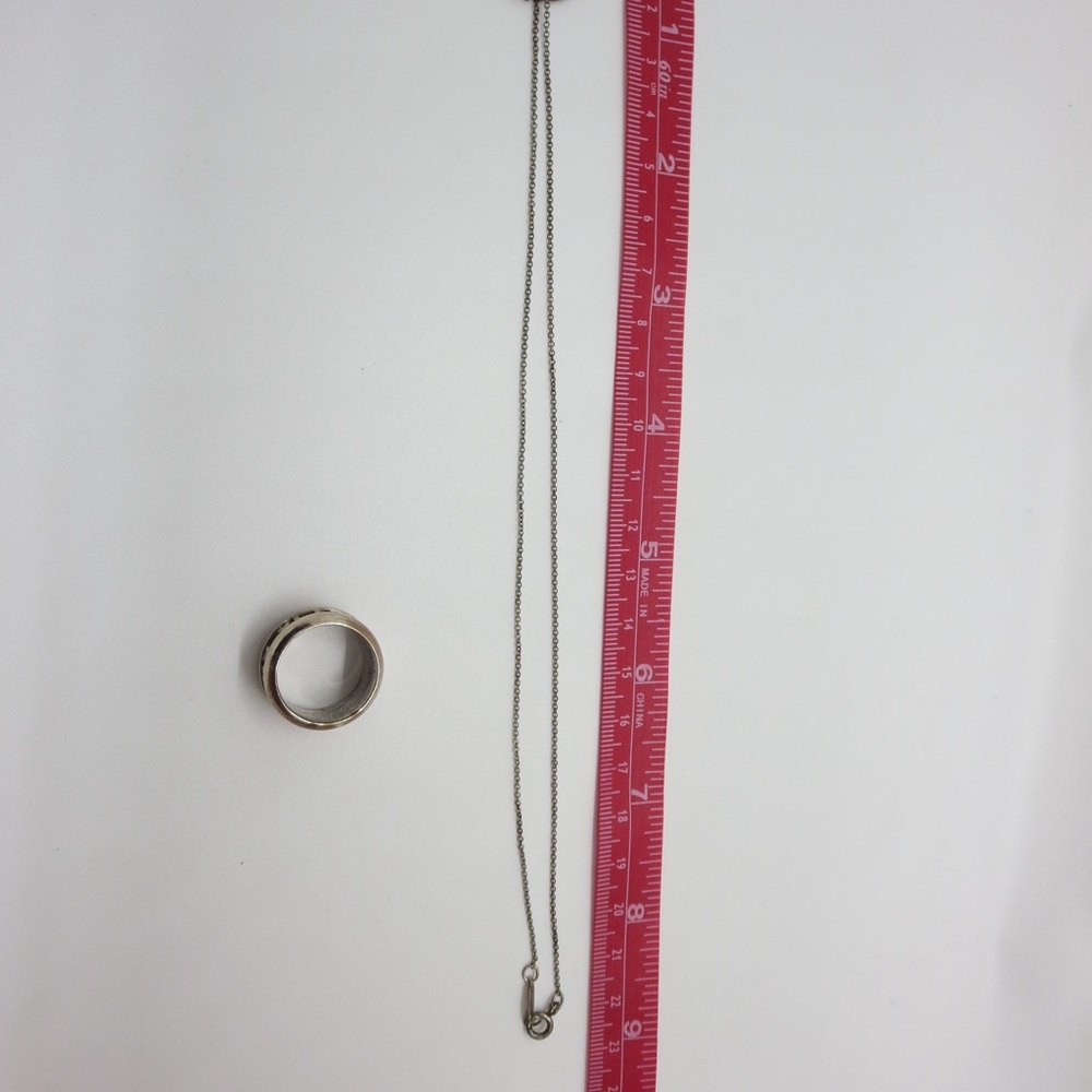 Tiffany and Co. Sterling silver Atlas ring size 6, and matching atlas necklace - Picture 2 of 12